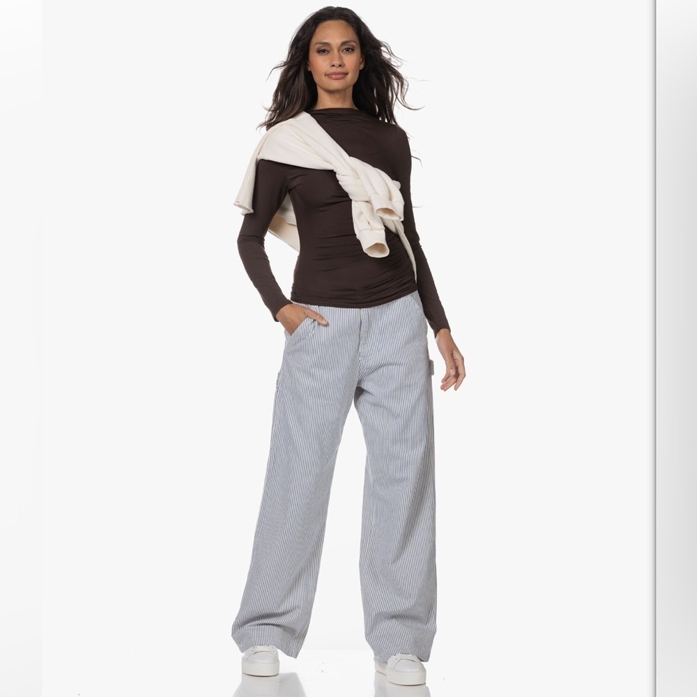 Free People x Denimist Terri Carpenter Striped Pants NWT Size 32